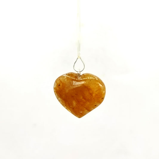 citrine heart shape pendant reiki crystal healing