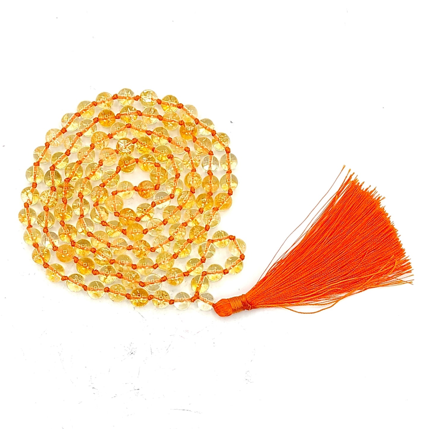 natural yellow citrine crystal necklace mala