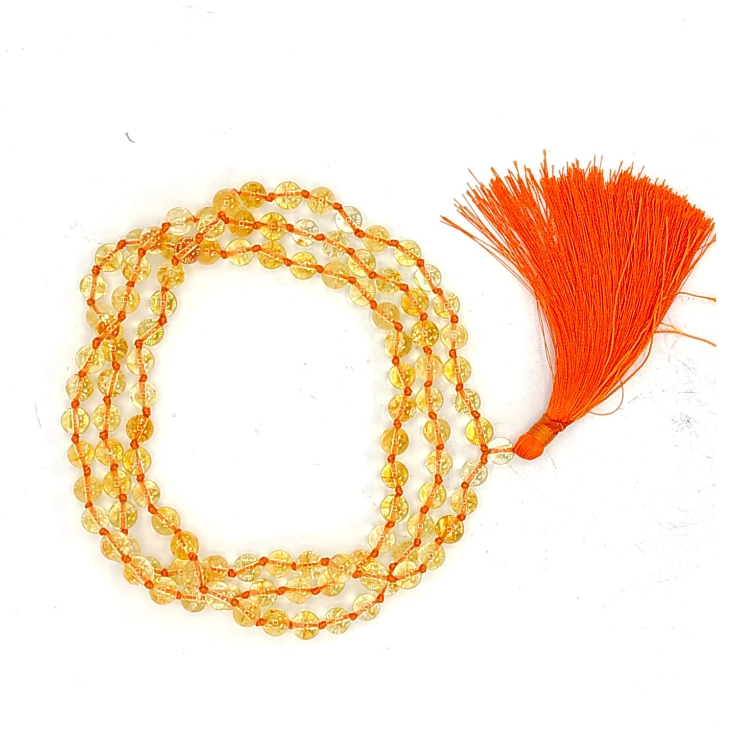 natural yellow citrine stone 8mm necklace mala