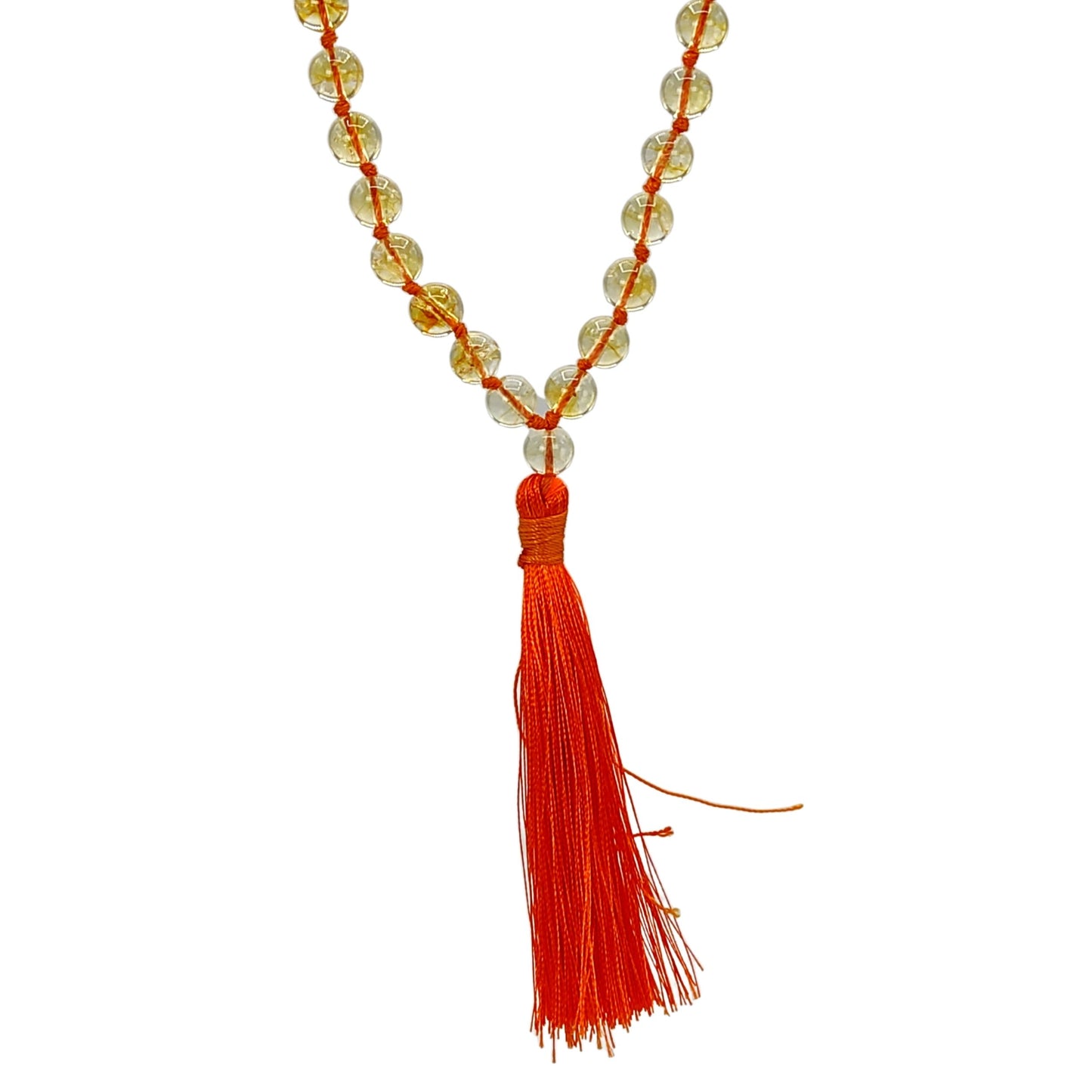 natural yellow citrine stone crystal japa mala necklace 8mm