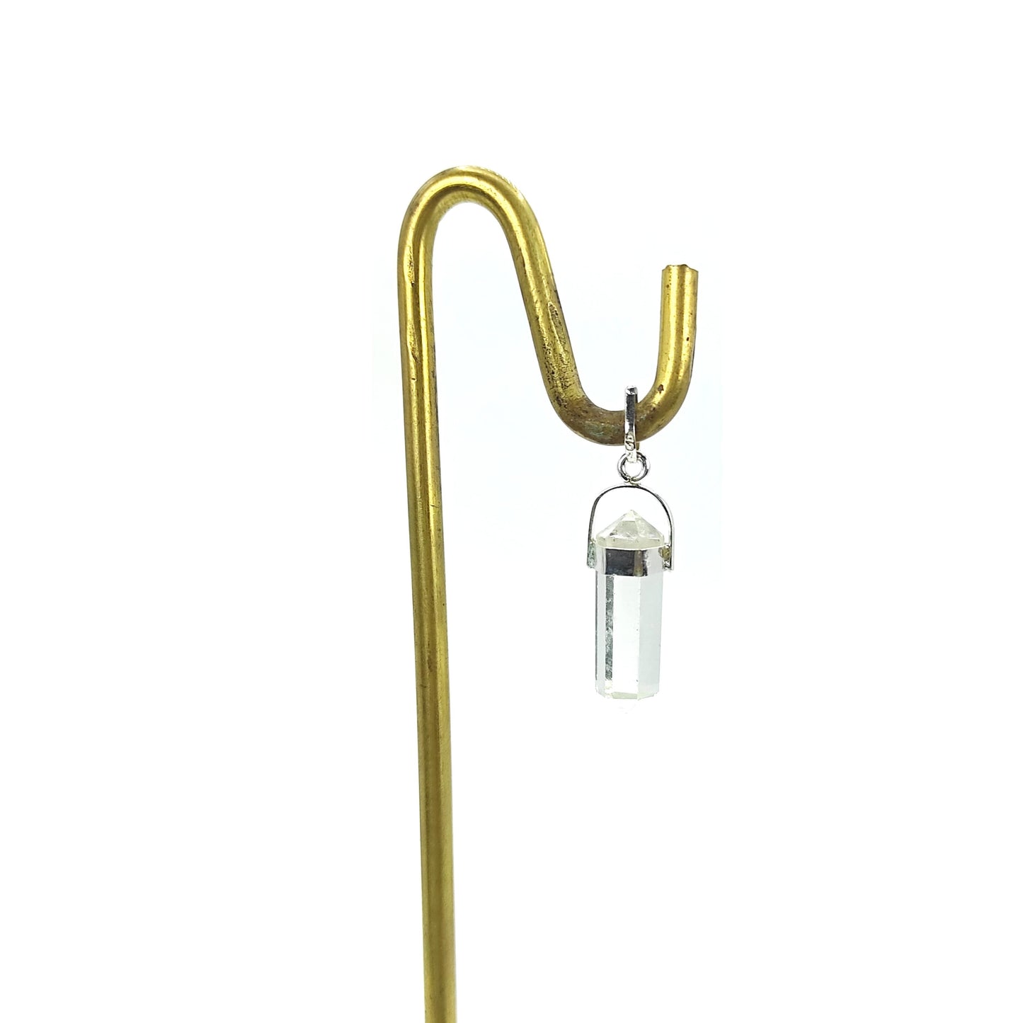 clear crystal quartz pencil shape pendant
