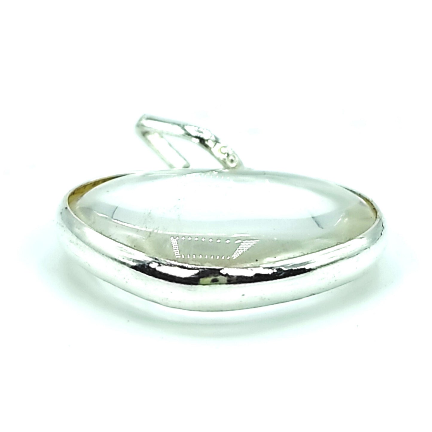 clear crystal quartz stone heart shape pendant