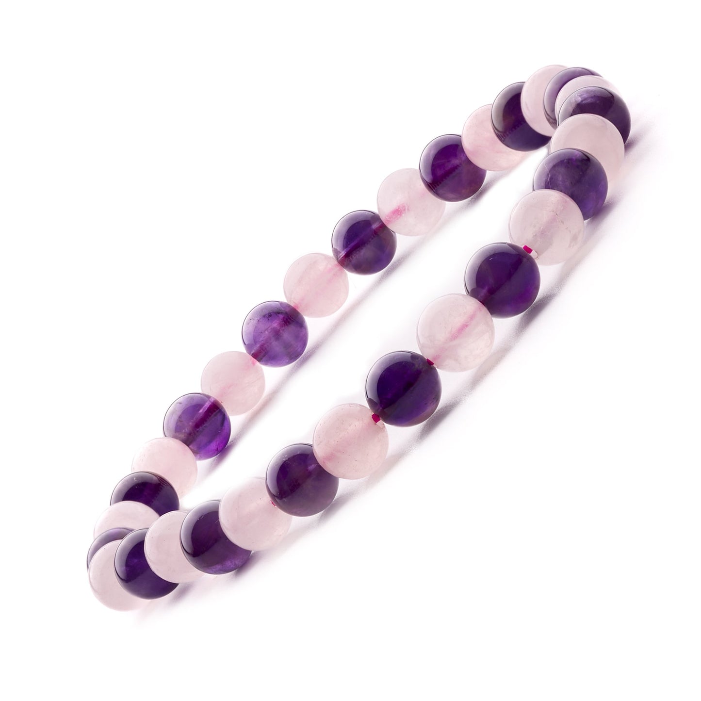 Rose Quartz and Amethyst Bracelet For Mind Healing And Love, Romance, Relationship - plusvalueindia