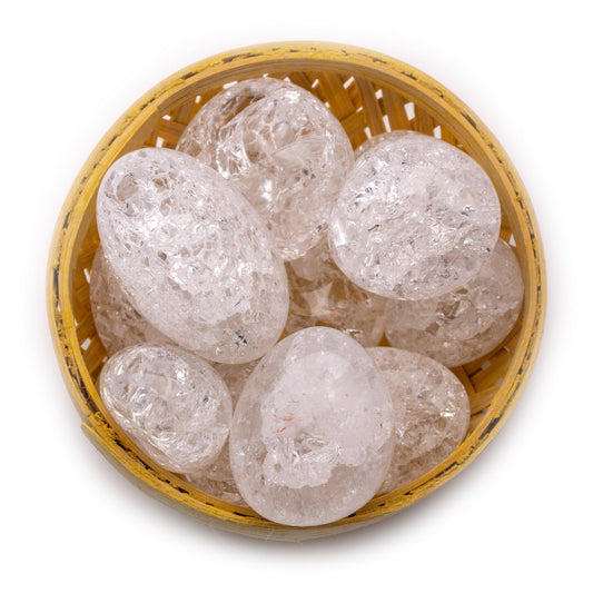 crackle quartz tumble pebble stone 200gm basket