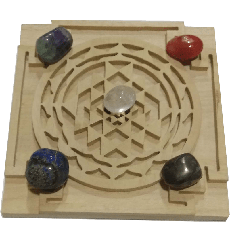 Crystal Vastu Grid on Shri Yantra Plate - plusvalueindia