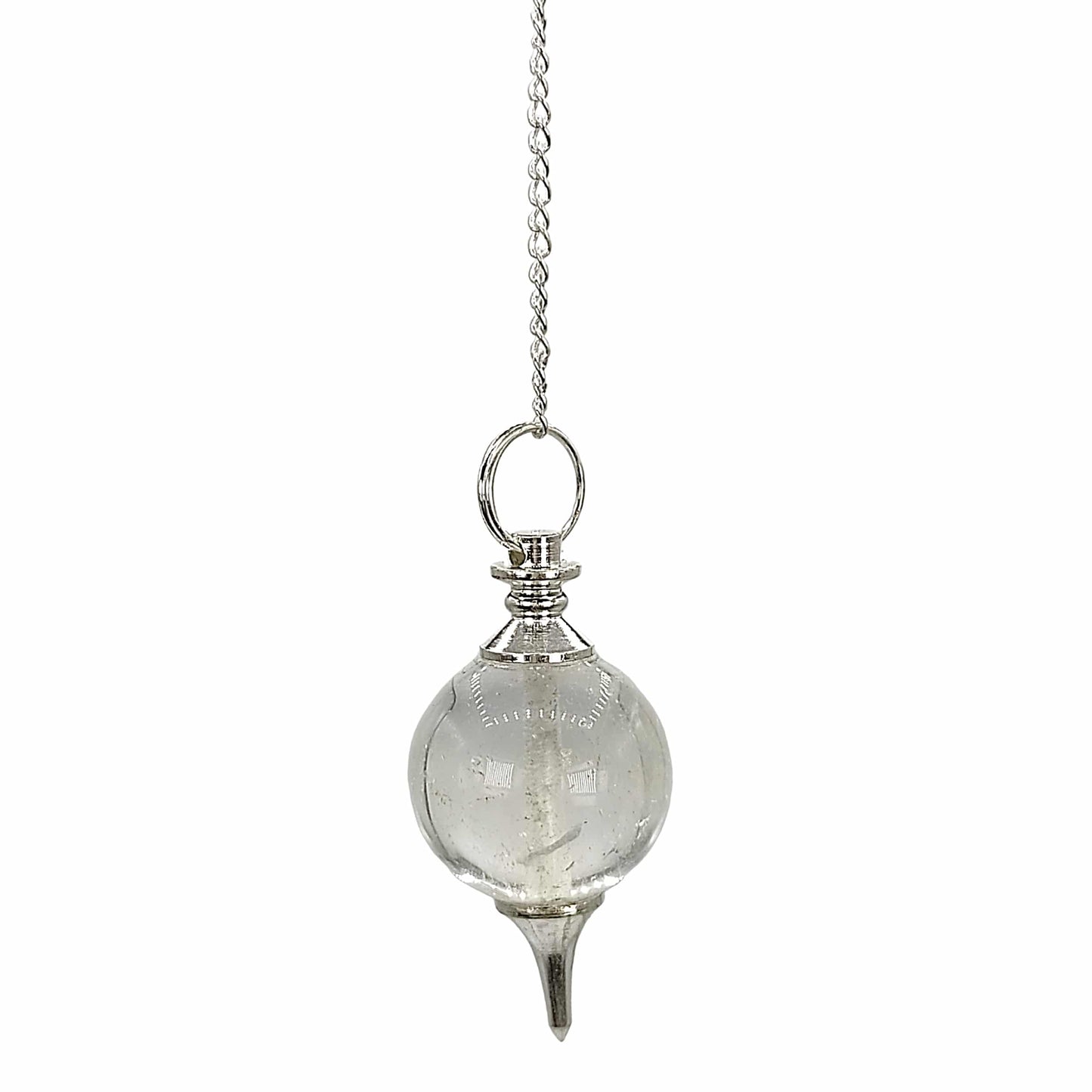 clear crystal quartz ball dowsing pendulum