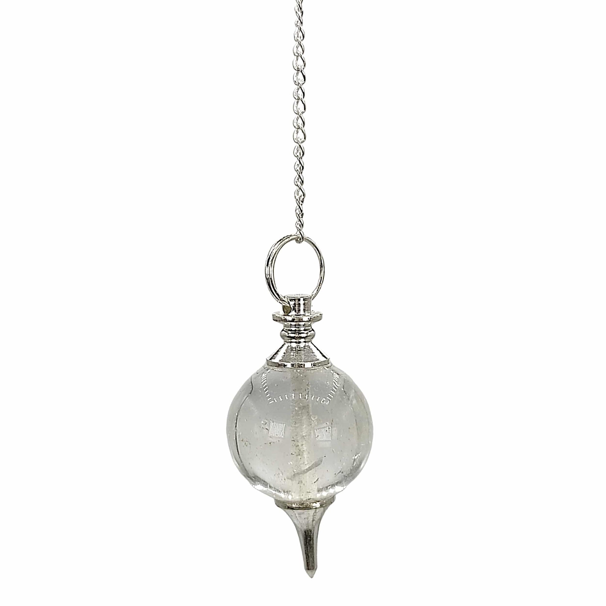 clear crystal quartz ball dowsing pendulum