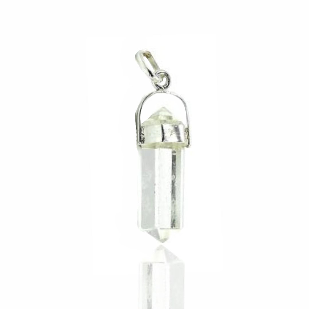 clear crystal quartz pendant pencil shape