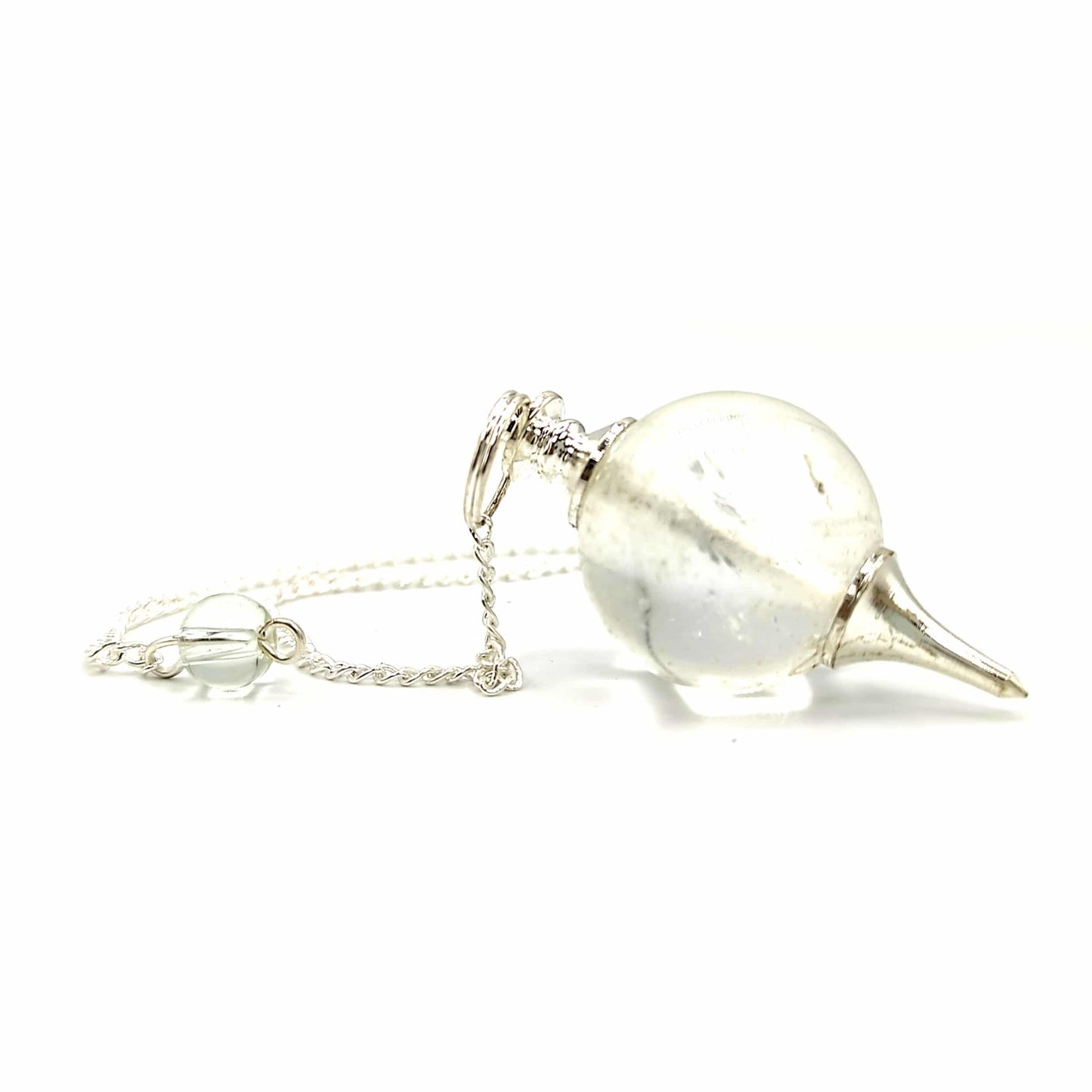 crystal clear quartz ball dowsing pendulum