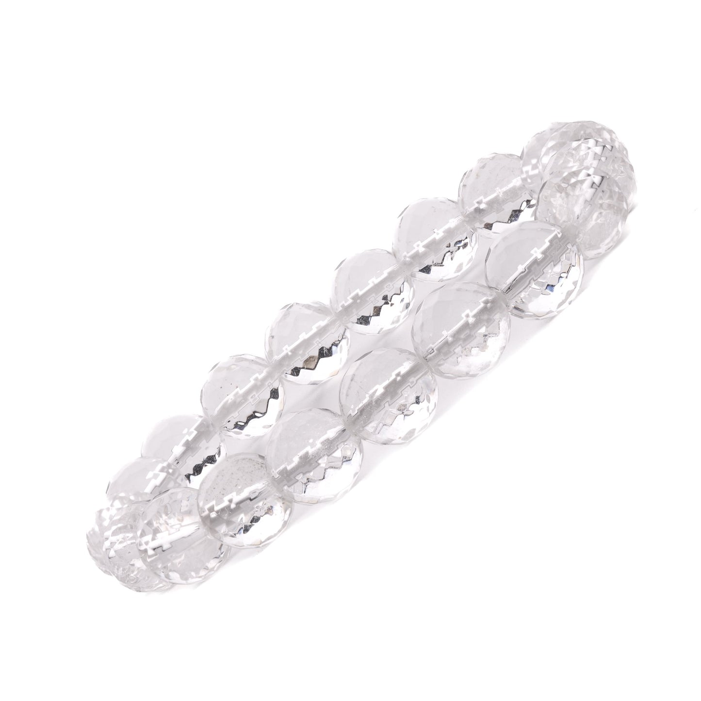 crystal quartz diamond cut bracelet 10mm