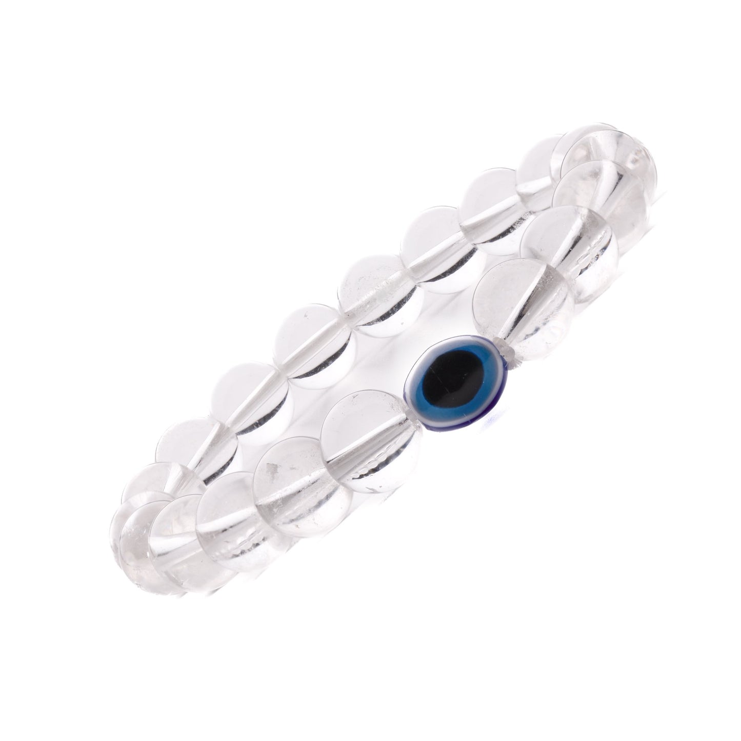 crystal quartz evil eye bracelet 10mm