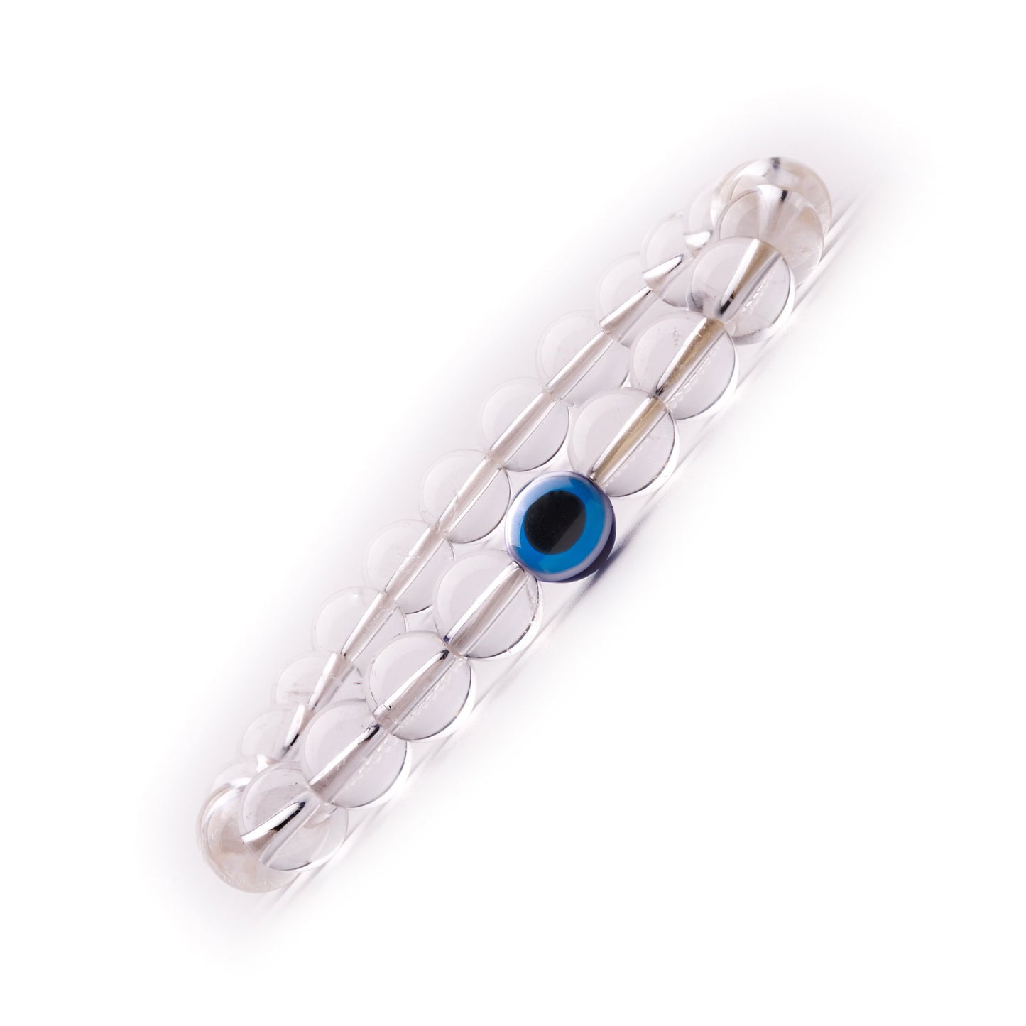 crystal quartz evil eye bracelet 8mm