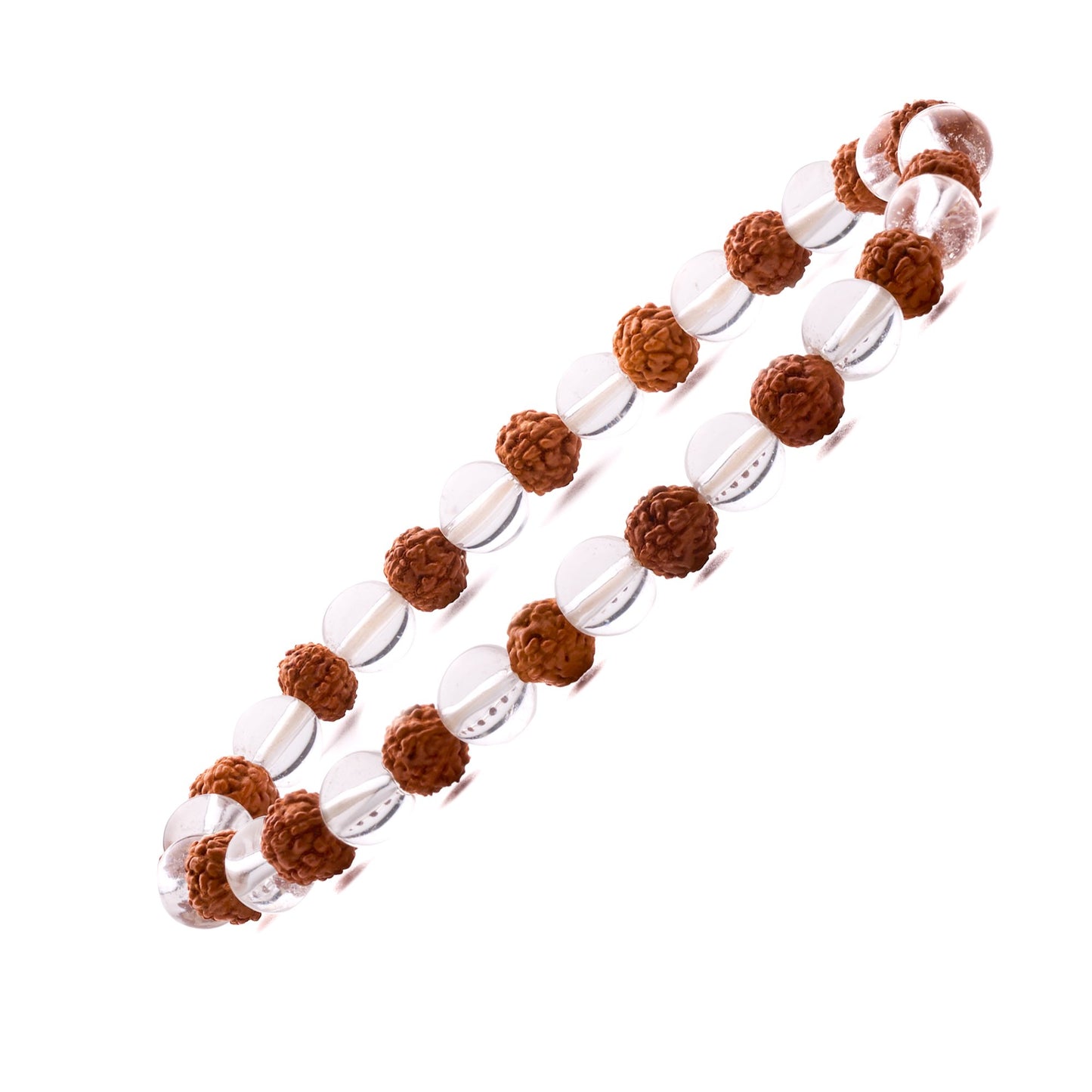 crystal quartz rudraksh bracelet 6mm