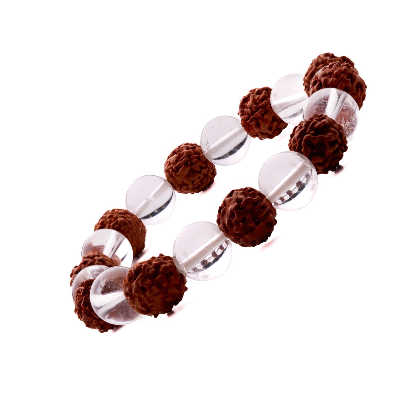 crystal quartz rudraksha bracelet 10mm