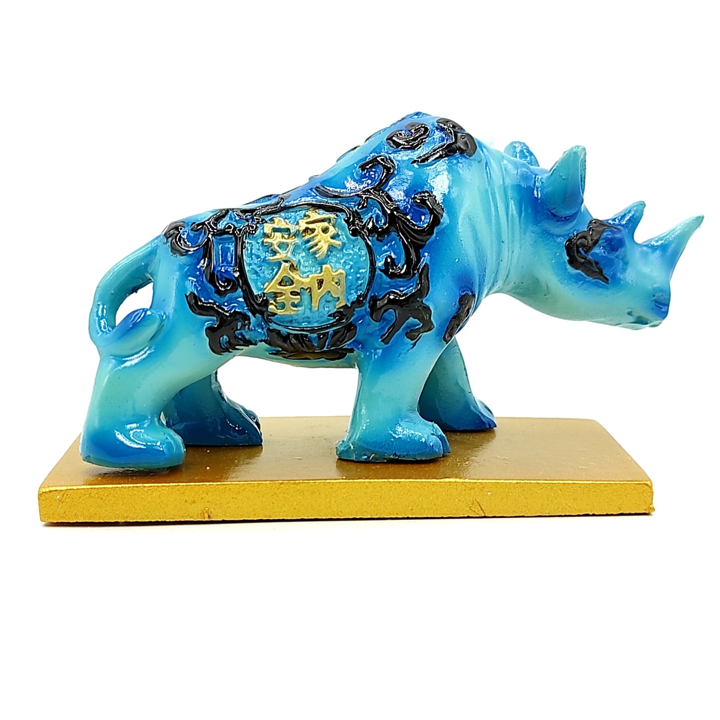 feng shui blue rhino statue fengshui
