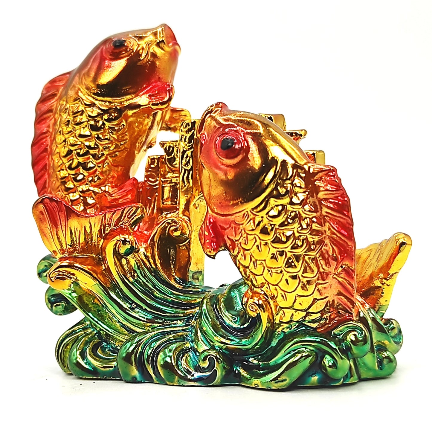feng shui twin fish double fish statue idol remedy