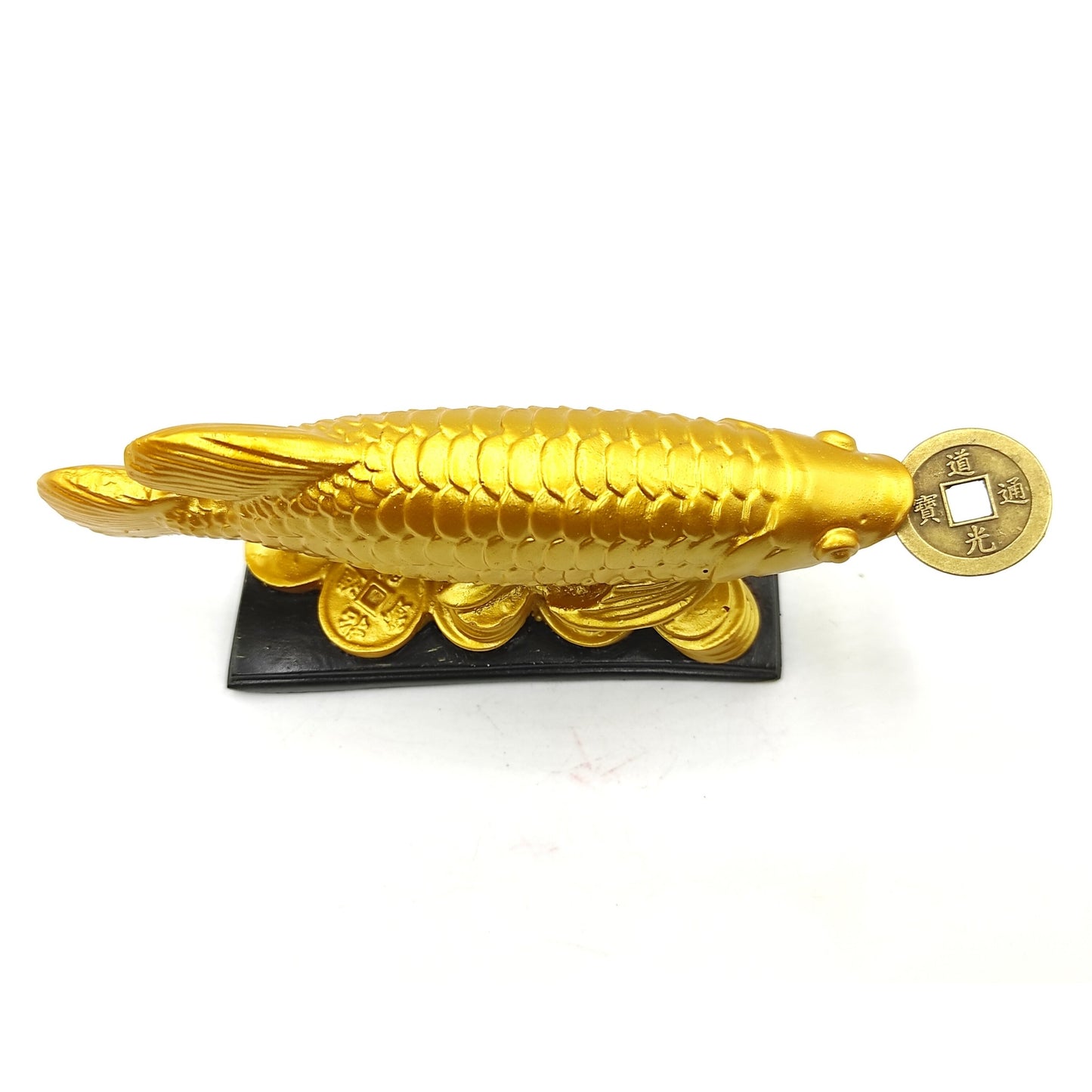 feng shui arowana fish golden colour statue remedy
