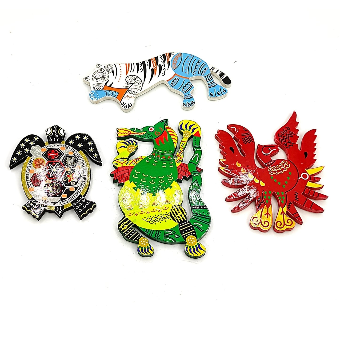 Feng Shui Wooden Animals Set Wall Hanging - plusvalueindia