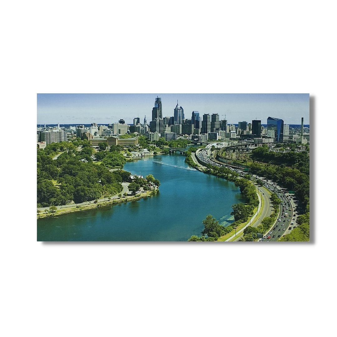 Flowing River Painting – Vastu & Feng Shui Canvas Print for Home and Office Decor - plusvalueindia