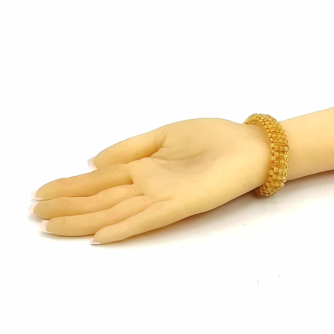 golden rutile gajra bead bracelet