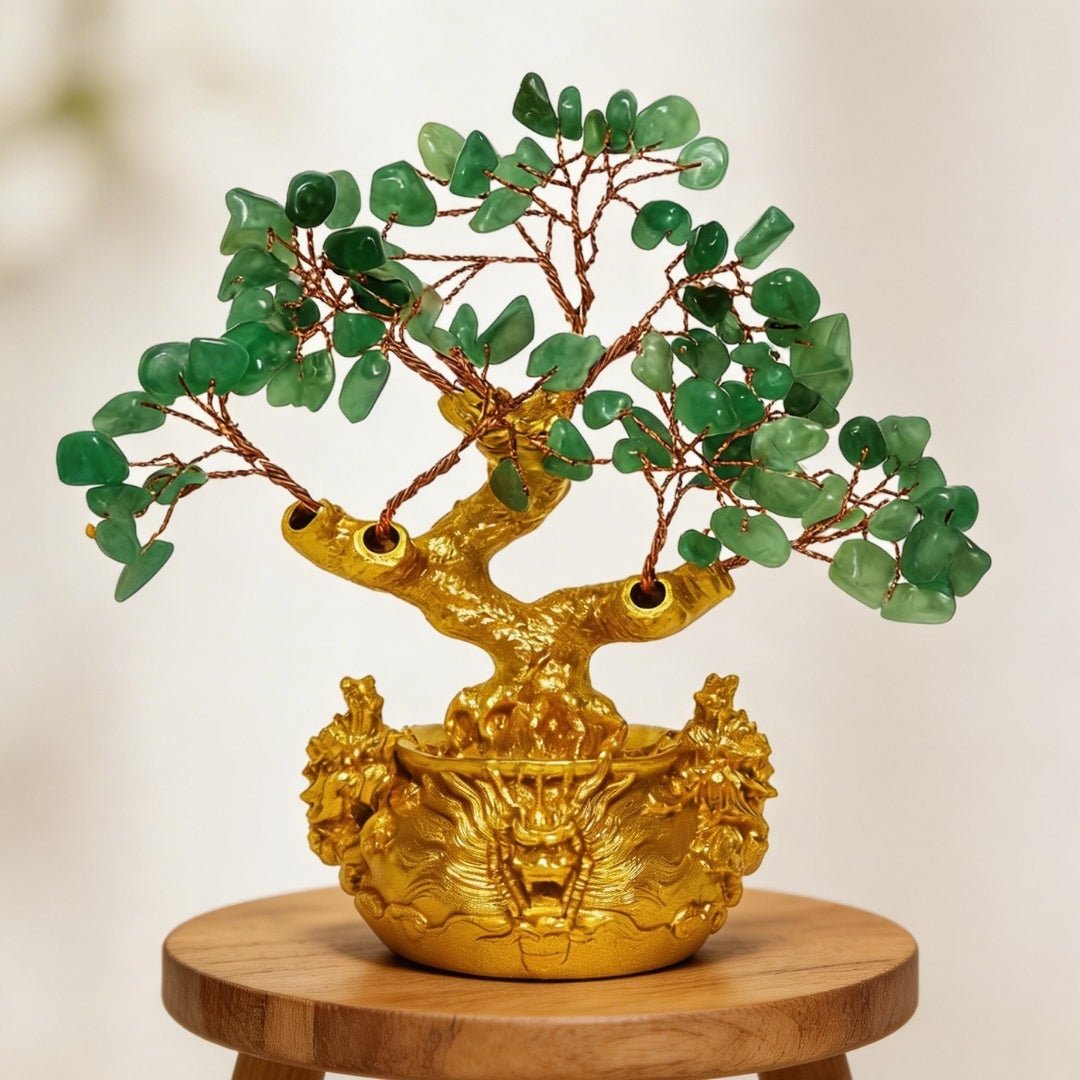 aventurine money tree Green Aventurine Crystal Tree for Luck & New Beginnings – plusvalueindia