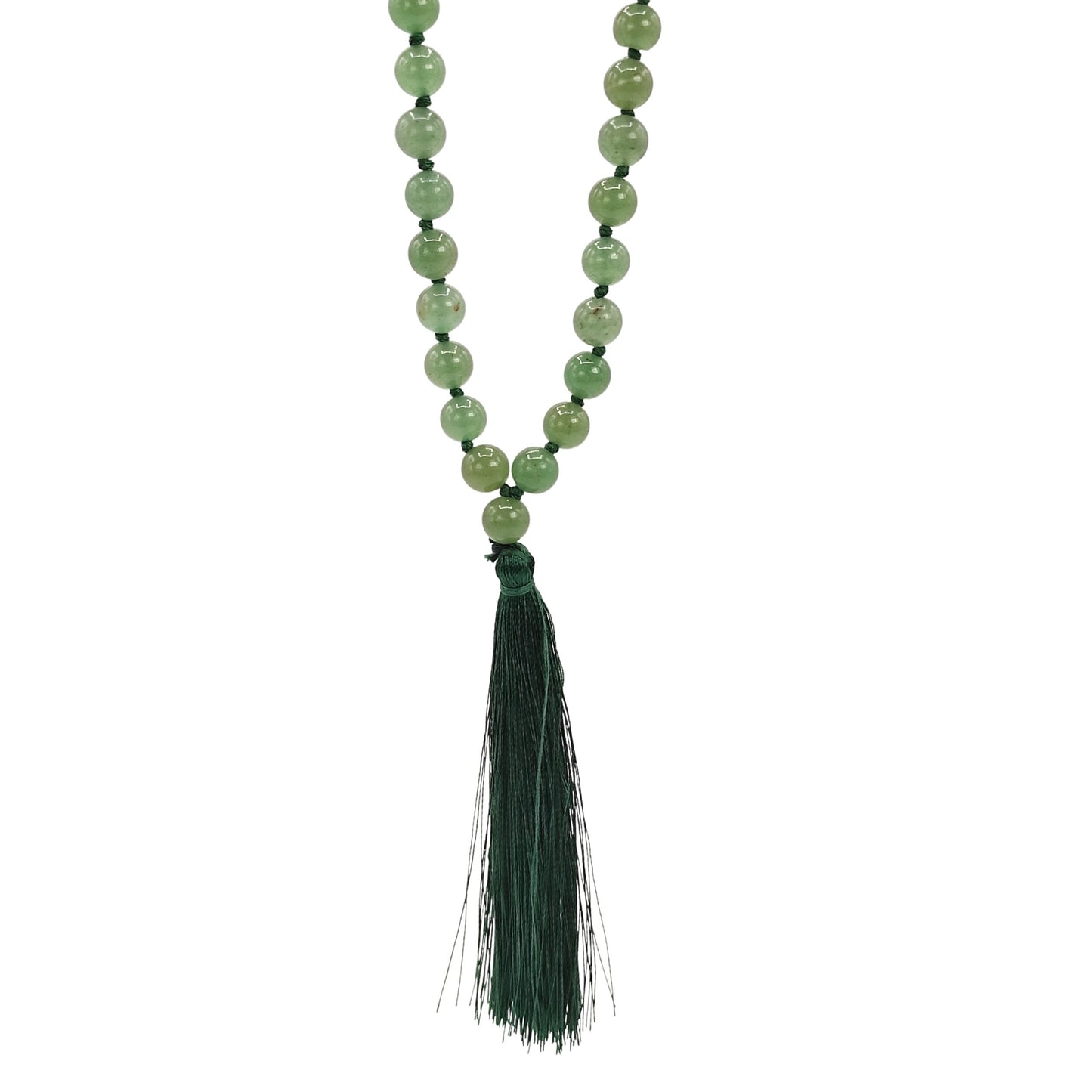 green aventurine natural stone necklace mala 8mm