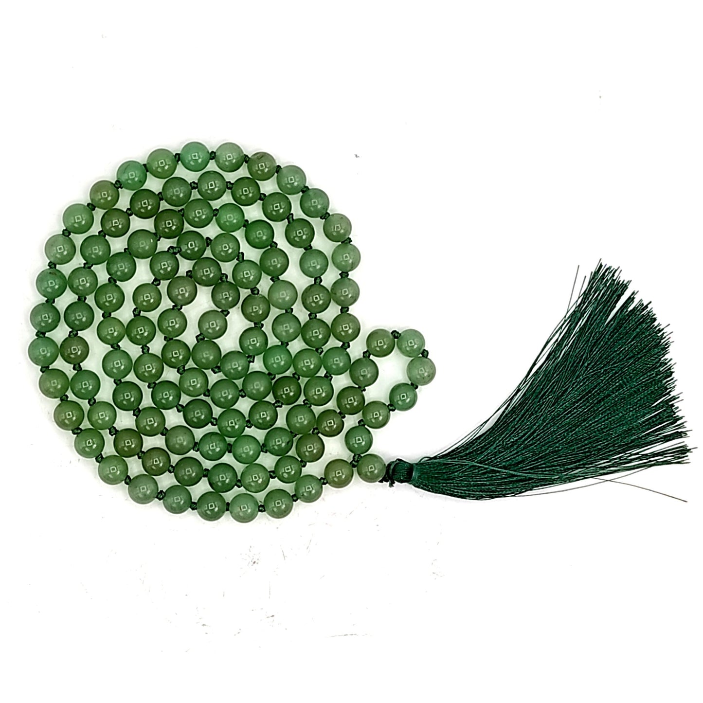 green aventurine natural stone necklace japa mala