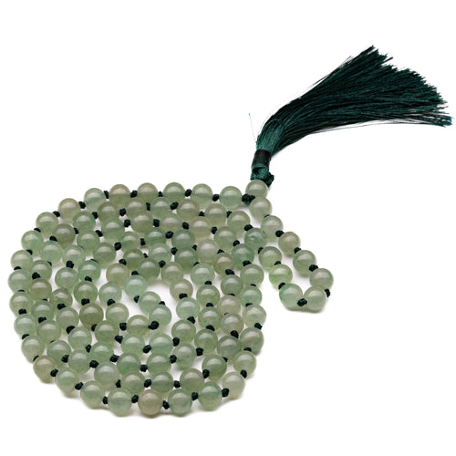 green aventurine necklace mala 8mm