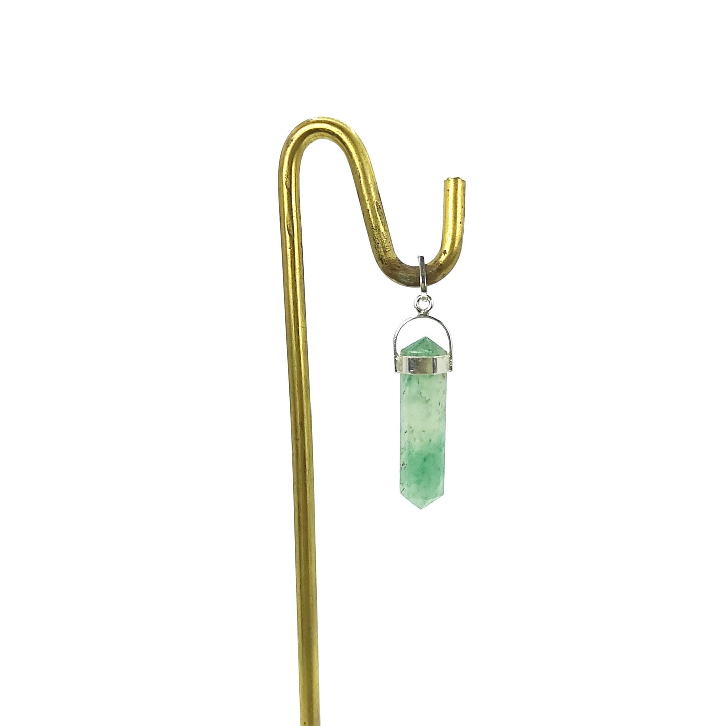 green aventurine stone pencil shape pendant