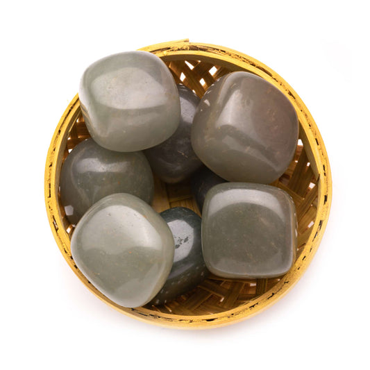 green aventurine tumble pebble 200gm basket