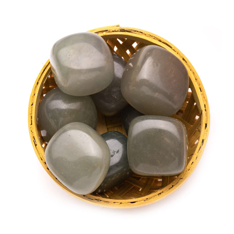 green aventurine tumble pebble 200gm basket