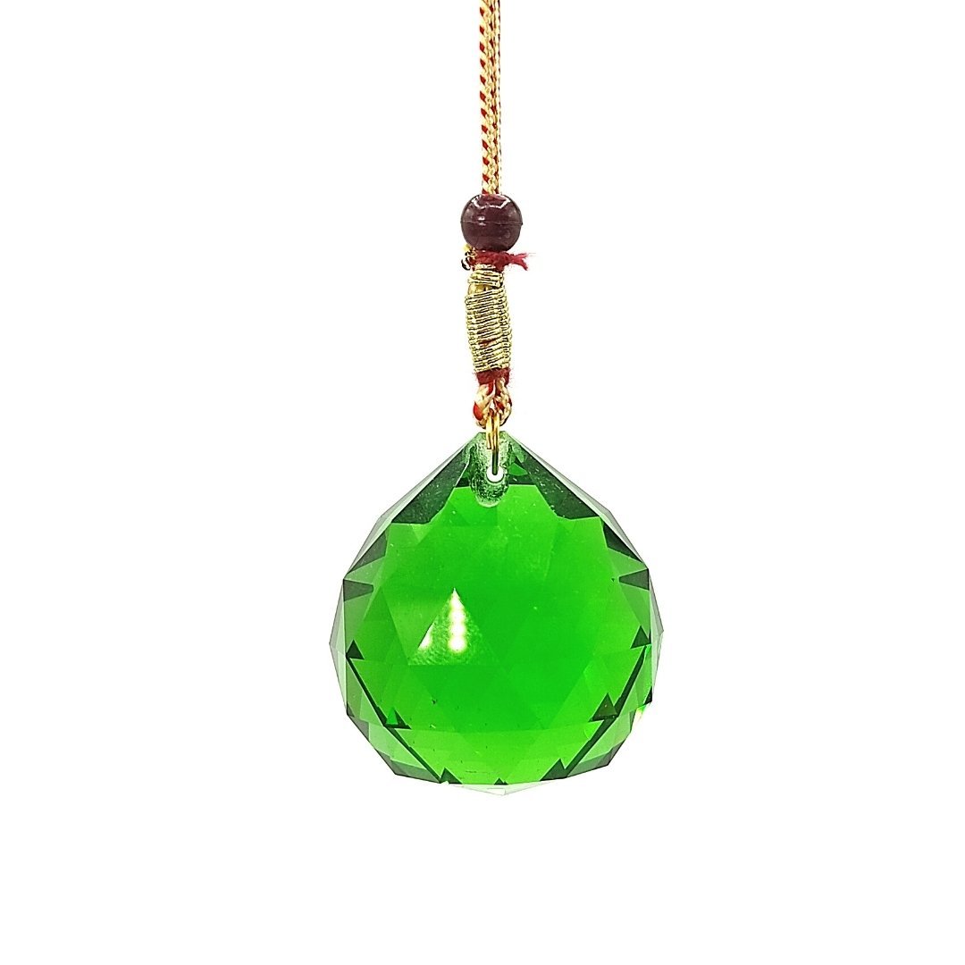 Feng Shui Green Swarovski Crystal Ball 40mm - plusvalueindia