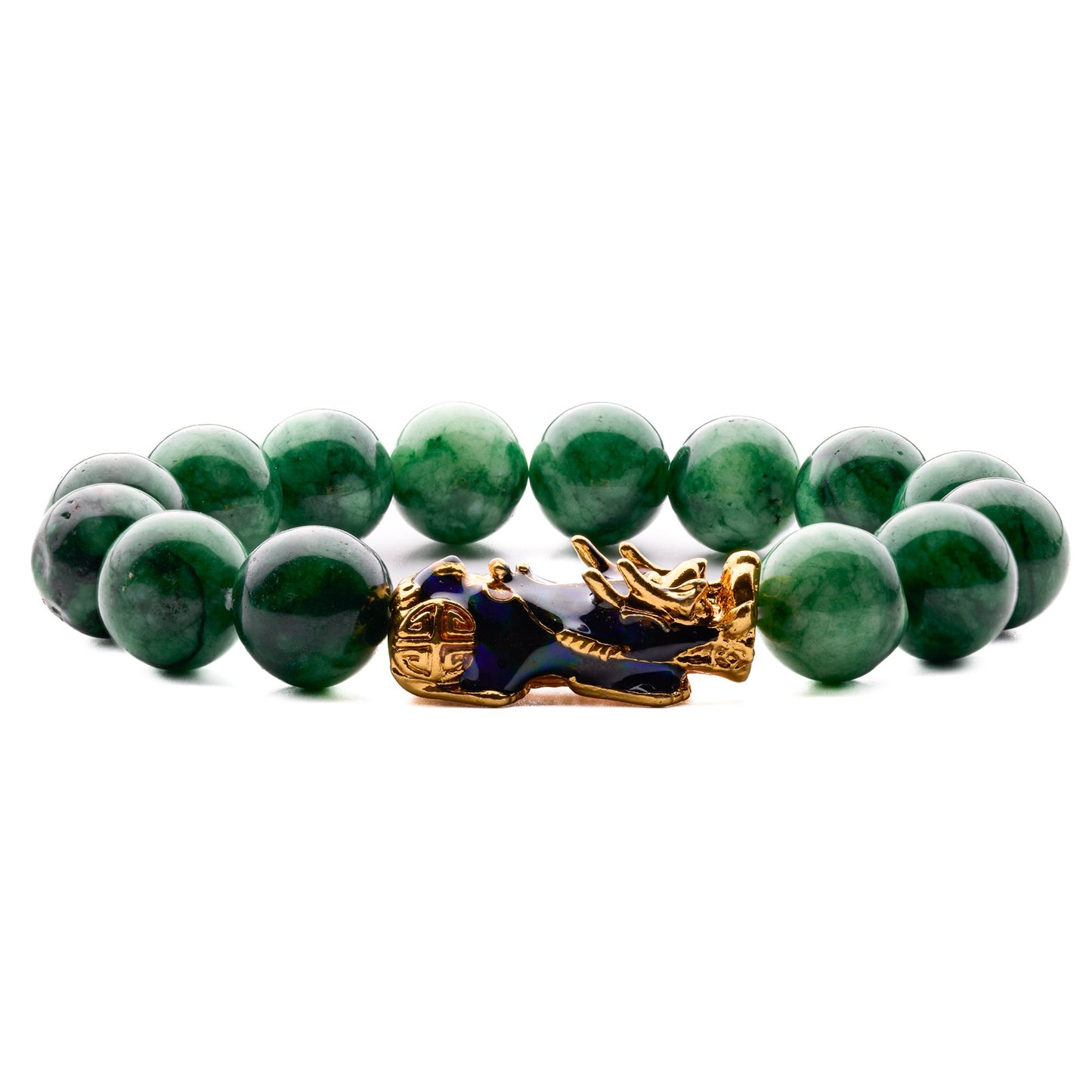 green jade pi yao bracelet 12mm beads
