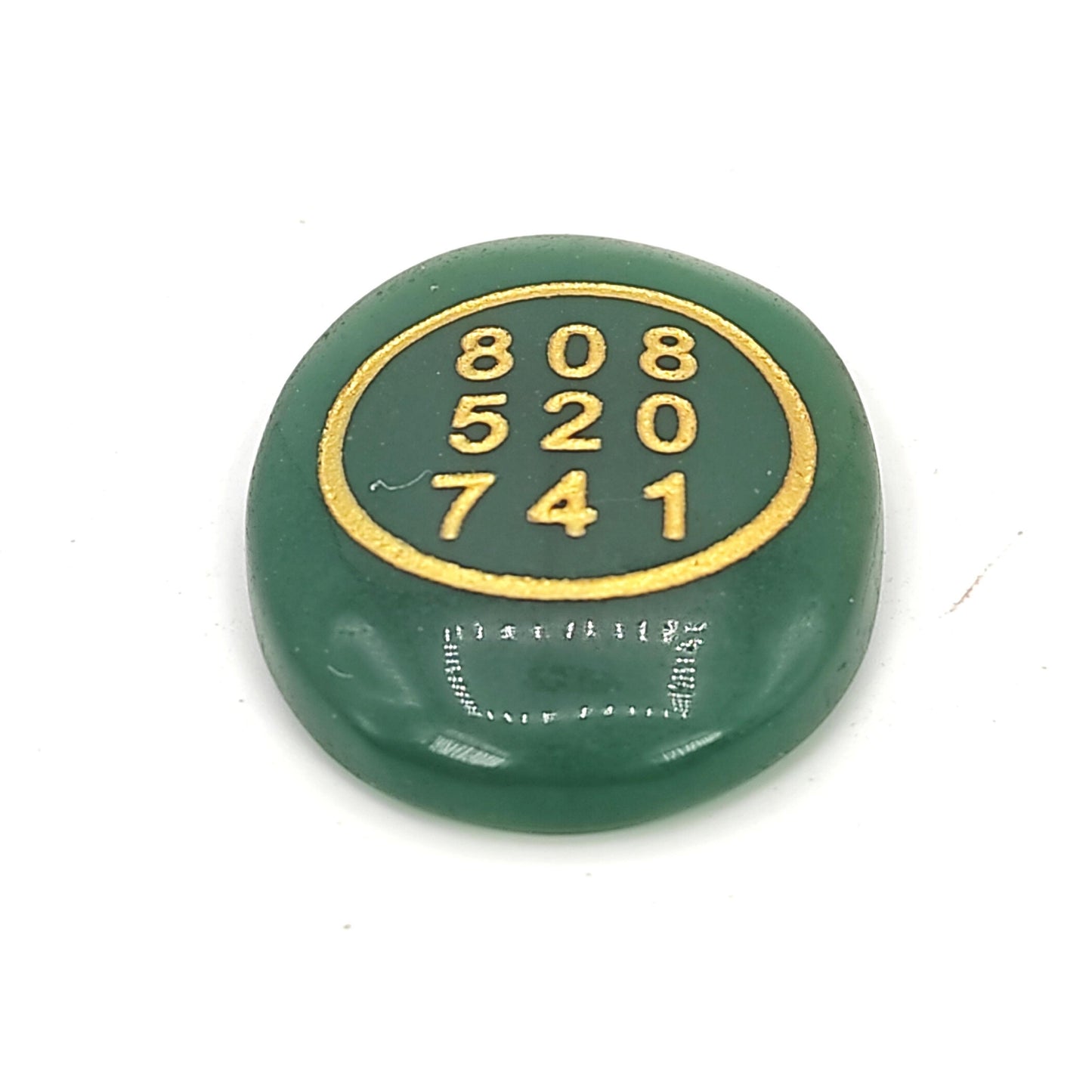 green jade stone with zibu symbol healing reiki crystal
