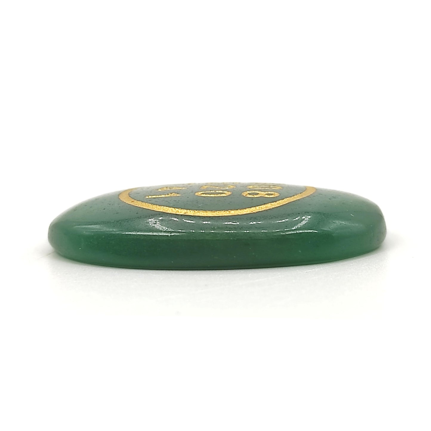 green jade stone with zibu symbol reiki healing crystal