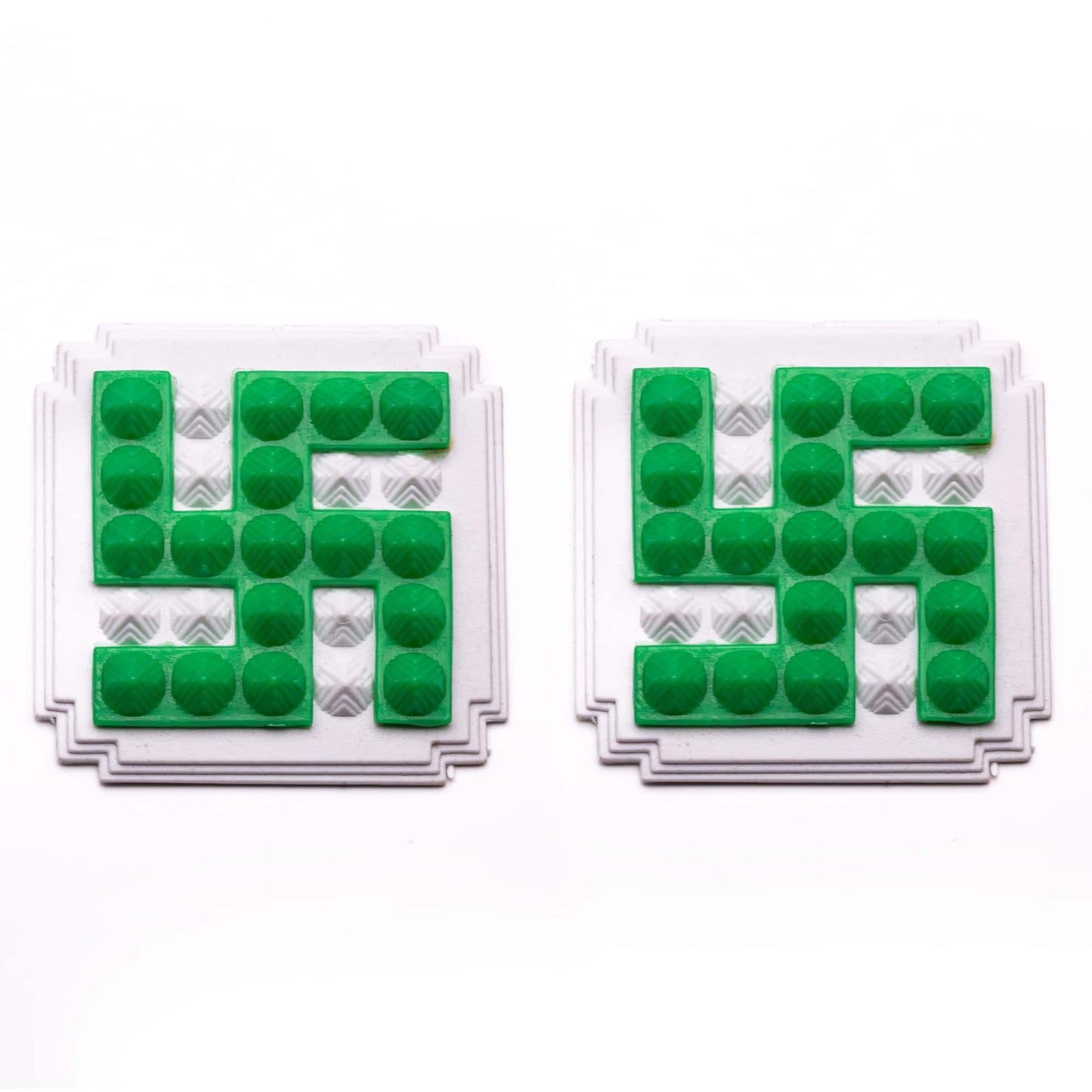 Green Swastik Pyramid 2.5inch Pair for Vastu Remedies - plusvalueindia