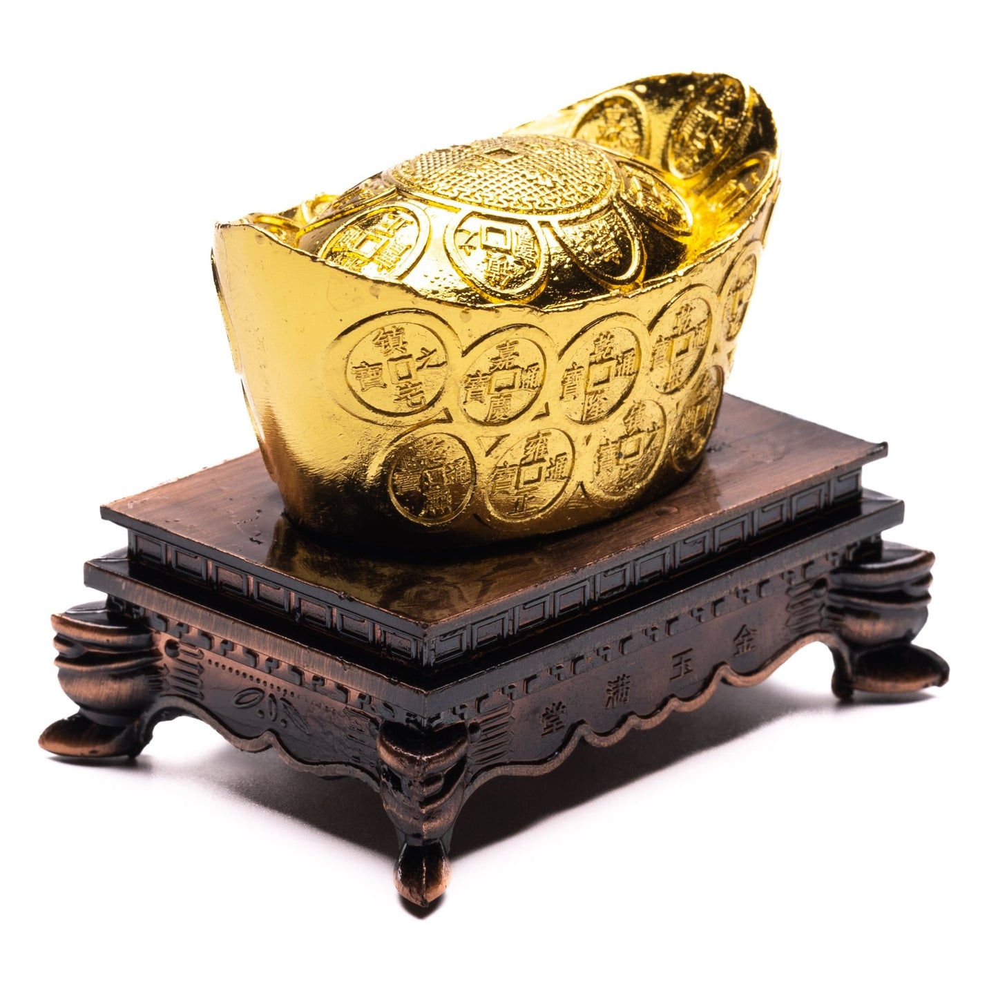 Feng Shui Golden Ingot with Stand Wealth Symbol, product view 8
