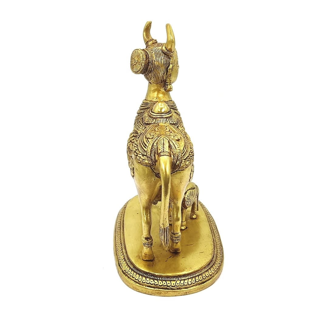 kamdhenu cow with calf brass vastu statue idol