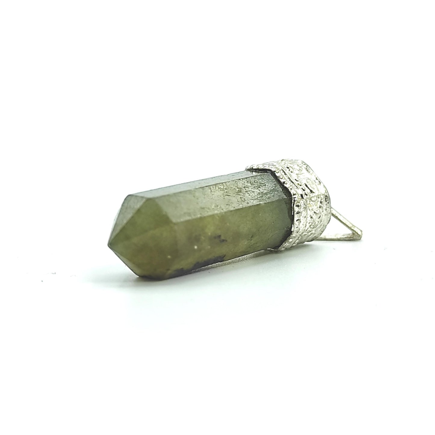 Labradorite Stone Pencil Shape Pendant with Silver Cap for Prevents Excessive Loss of Energy - plusvalueindia
