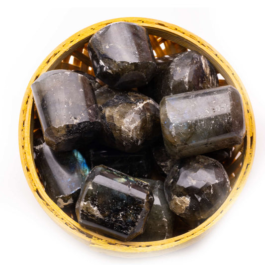 labradorite tumble pebble stone 200gm basket