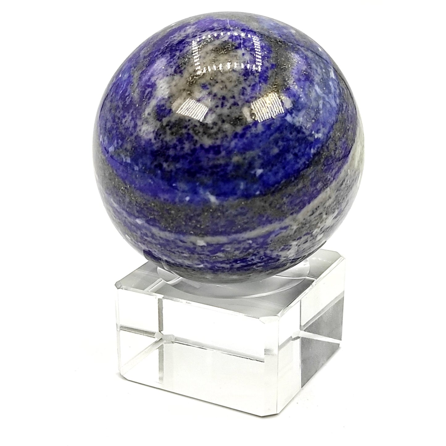 Lapiz Lapis Lazuli Ball Sphere With Crystal Stand - plusvalueindia