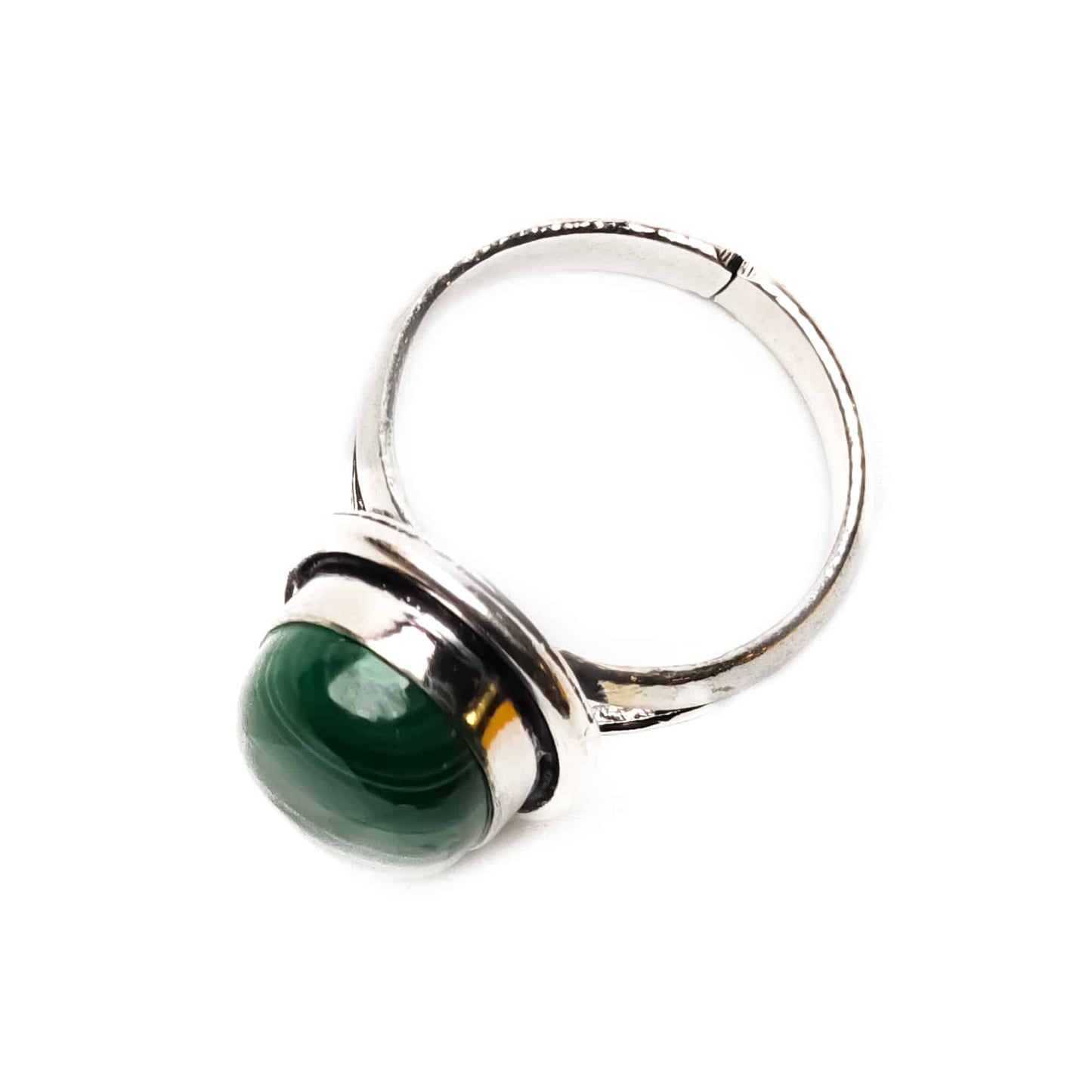 malachite crystal finger ring