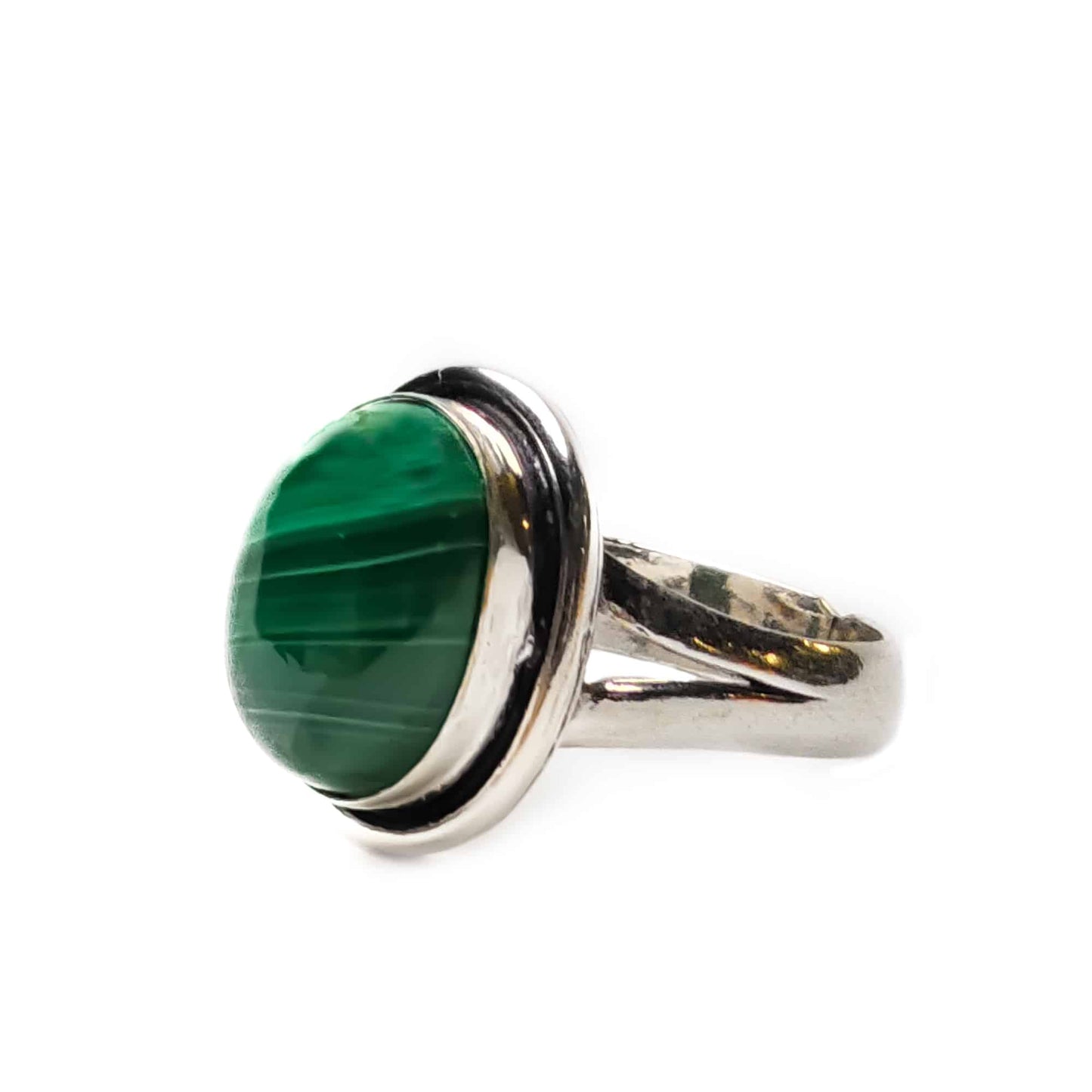 malachite stone finger ring