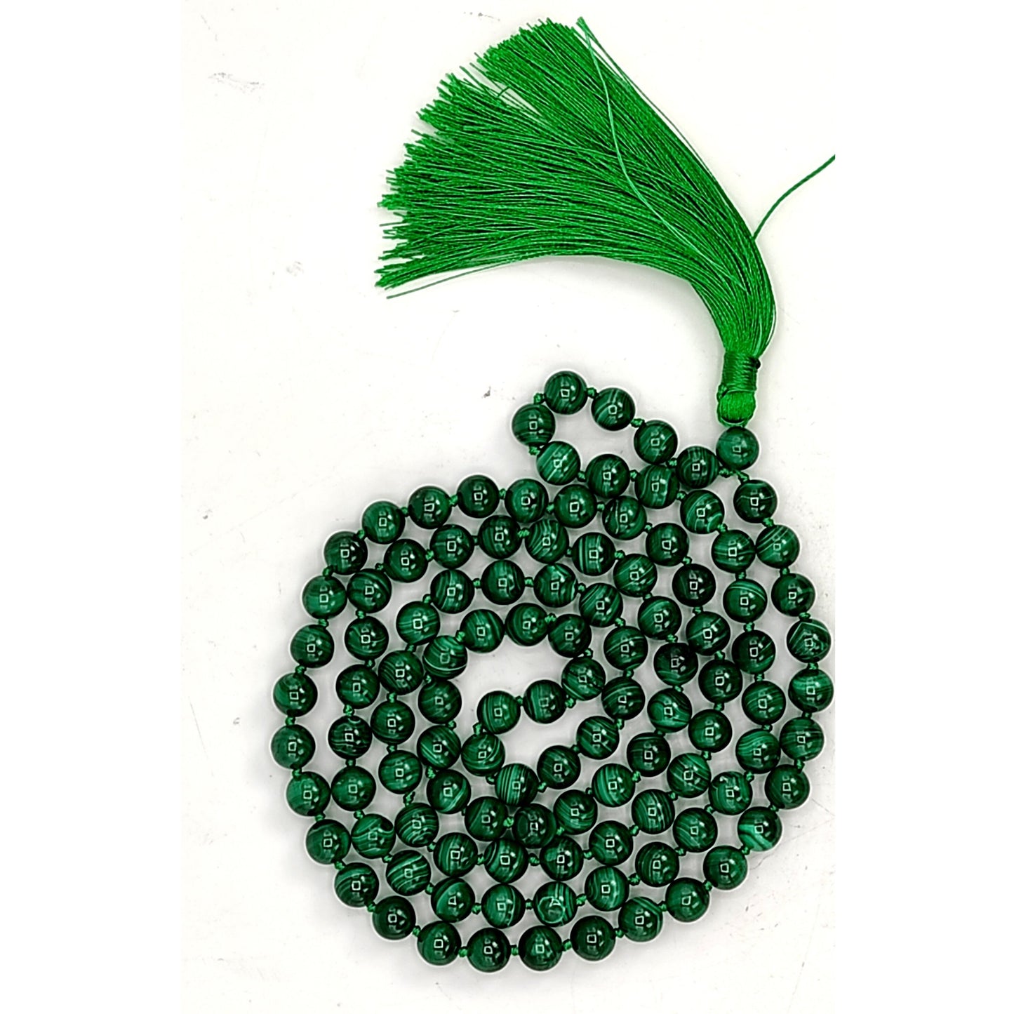 malachite stone necklace japa mala 8mm