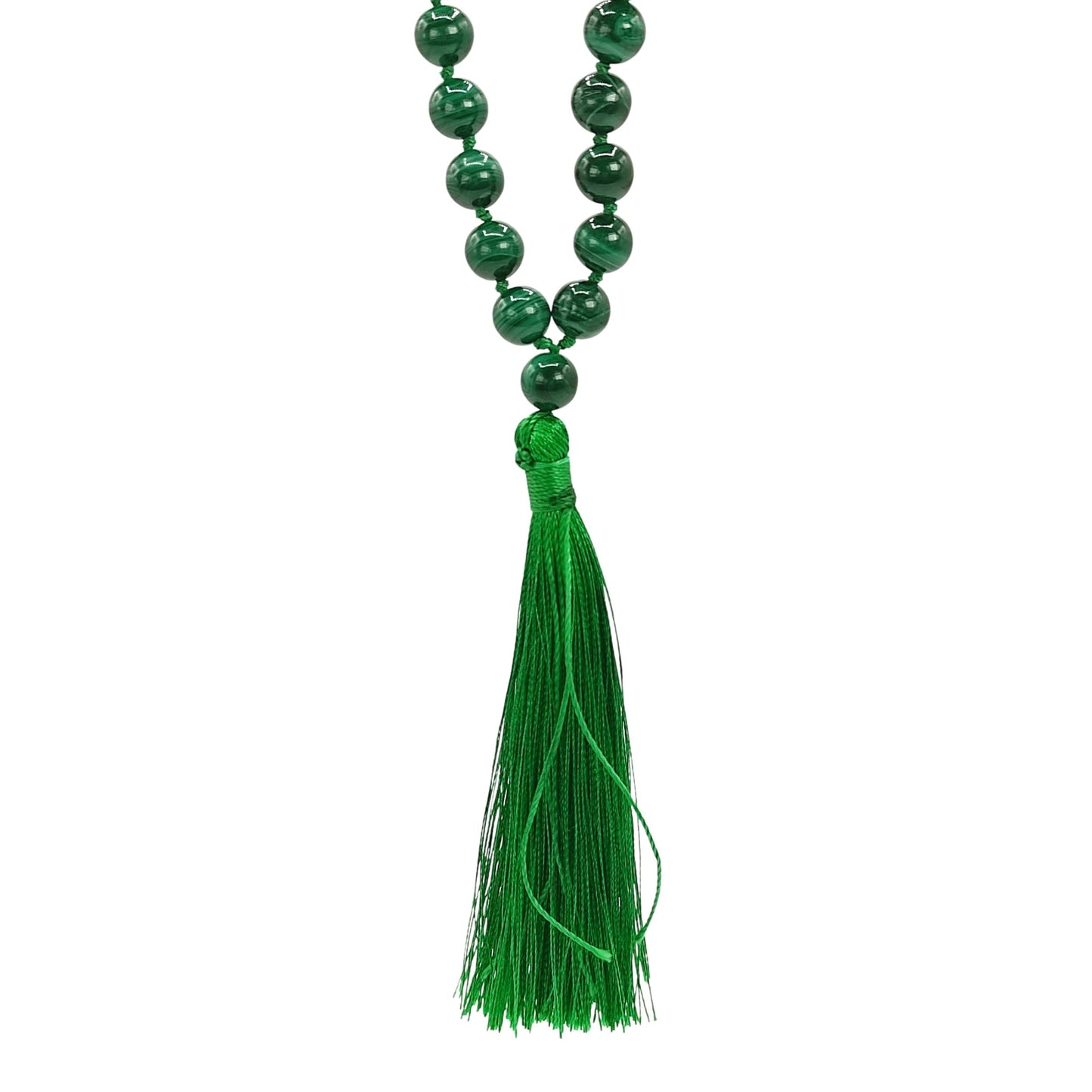 malachite stone necklace japa mala 8mm