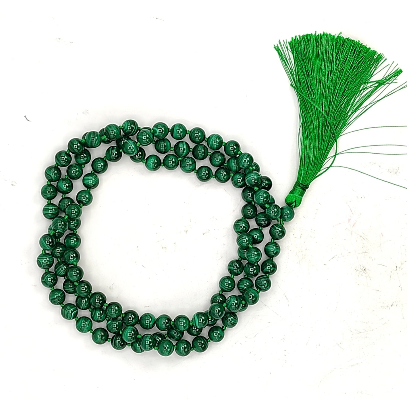 malachite stone 10mm necklace japa mala