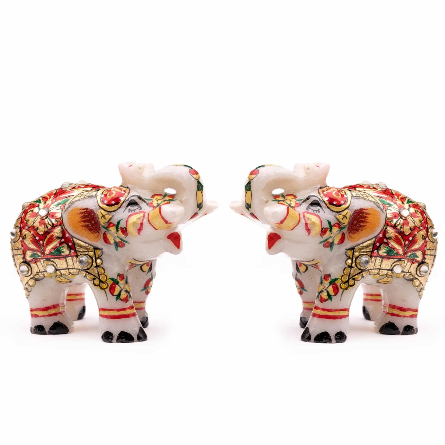marble elephant pair red colour vastu remedies