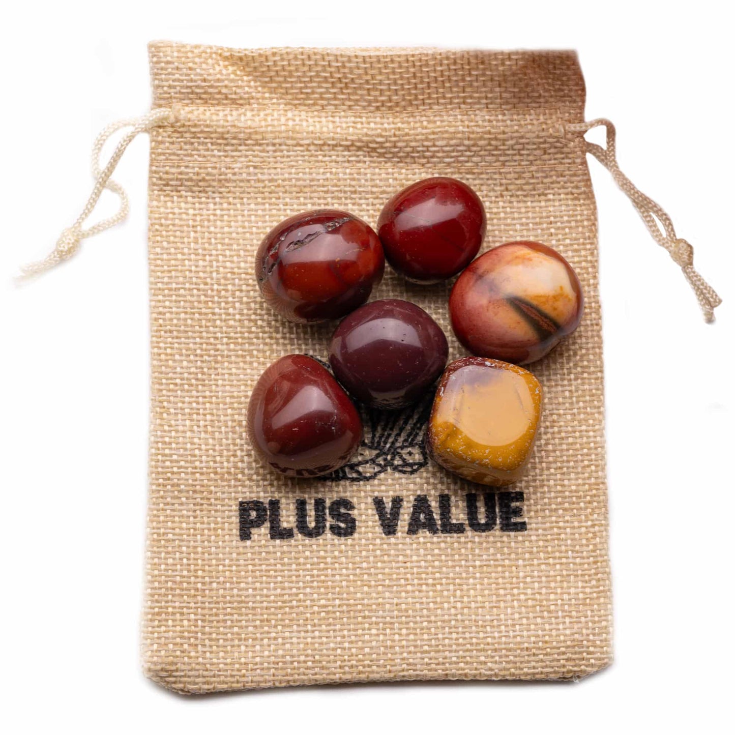 mookaite tumble pebble stone 100gm jute bag