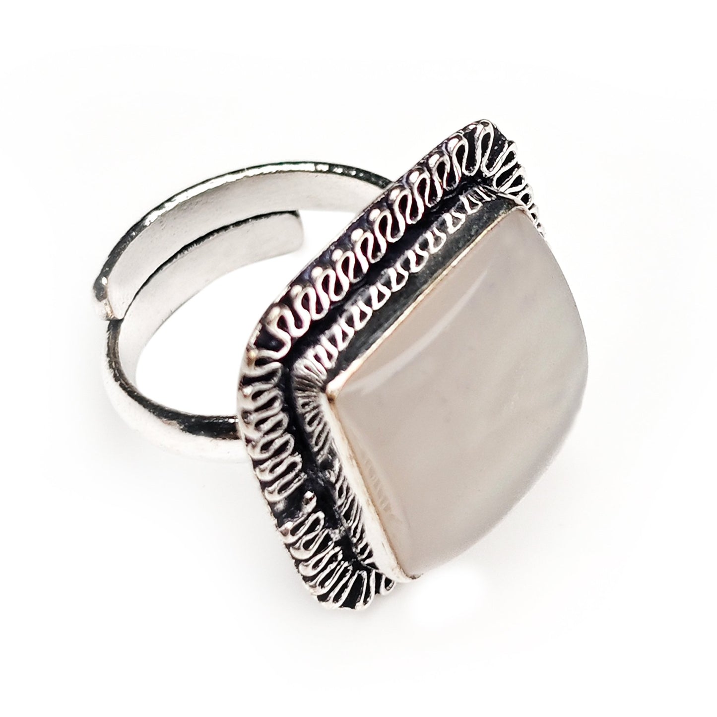 Mother Of Pearl Ring for Reiki Crystal Aura Chakra Healing Fengshui - Jewellery Gifts For Men & Women