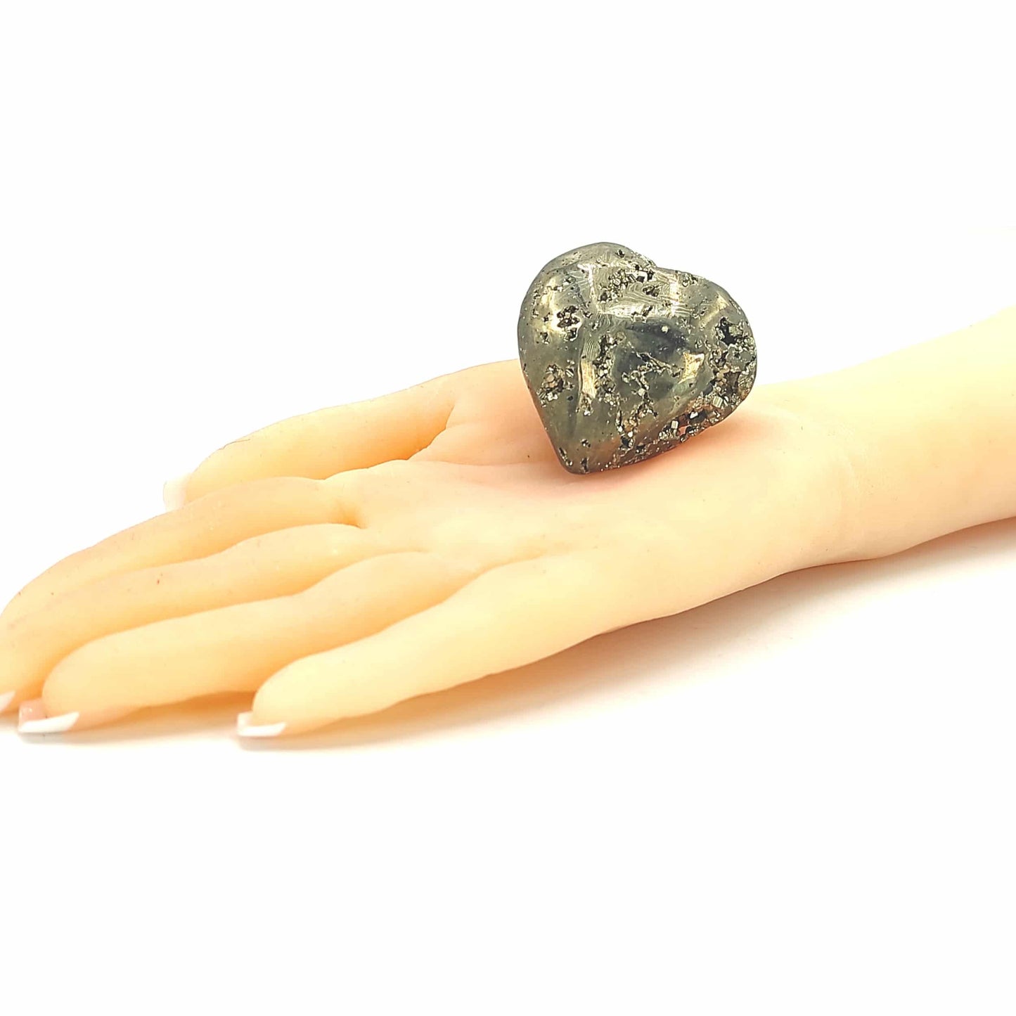 natural golden peru pyrite heart reiki healing